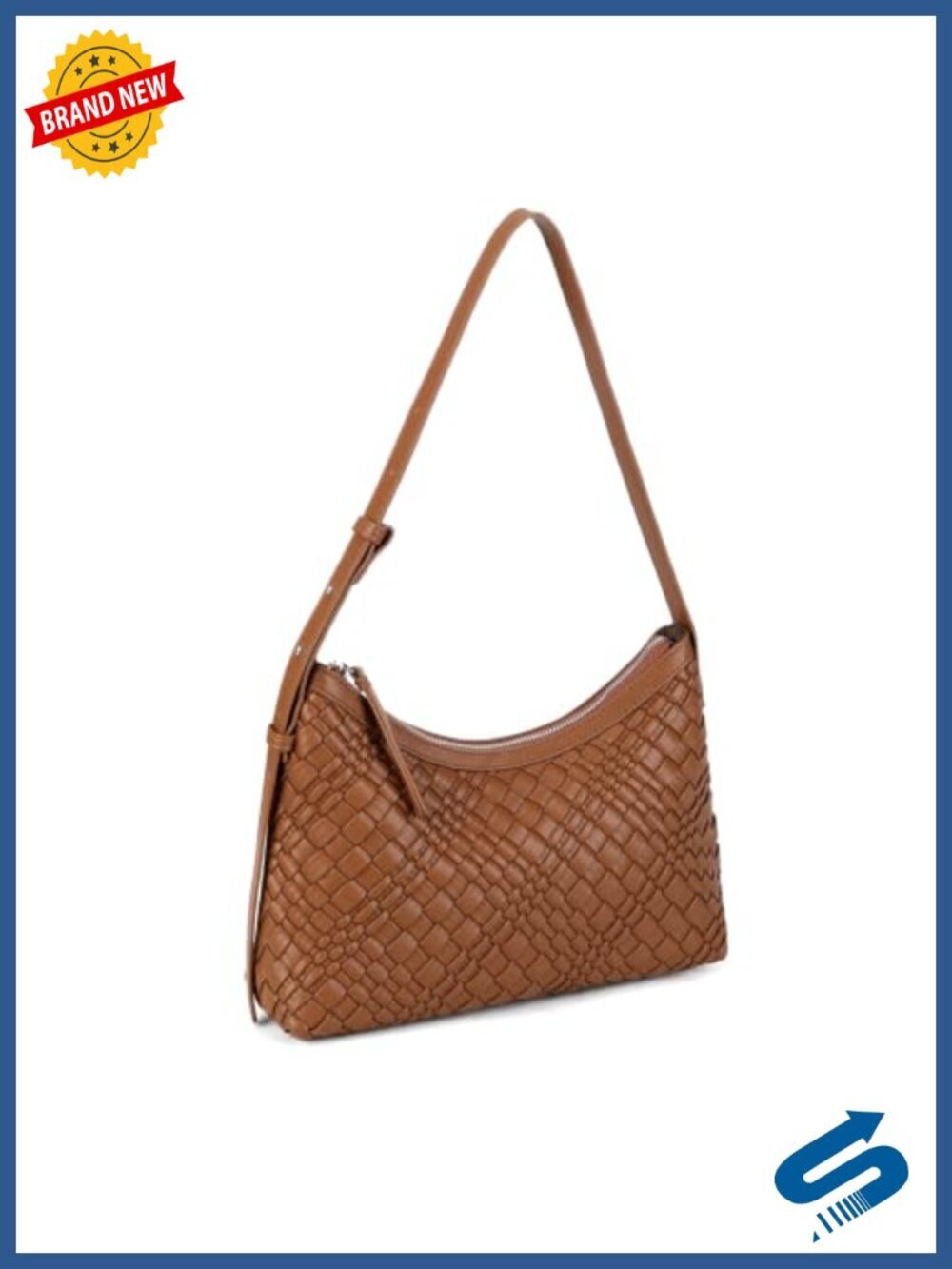 Handwoven Vegan Leather Hobo Purse with Adjustable Strap